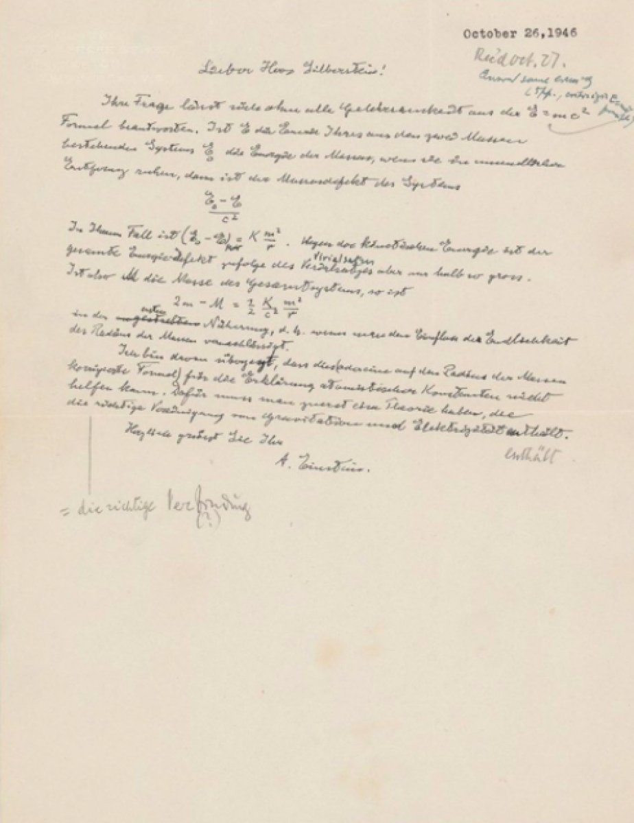 Albert Einstein’ın E=mc² formüllü mektubu rekor fiyata satıldı #2