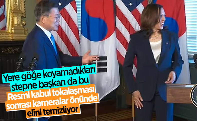 Kamala Harris’in basın toplantısında yaptığı hareket olay oldu