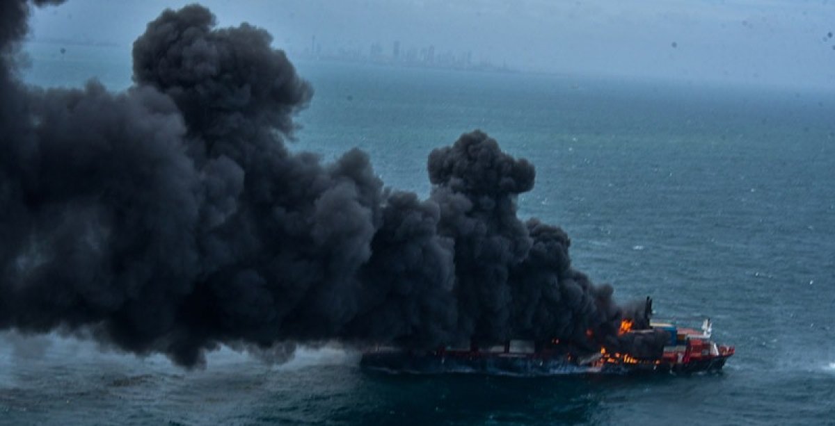 Container ship burning for days in Sri Lanka #2