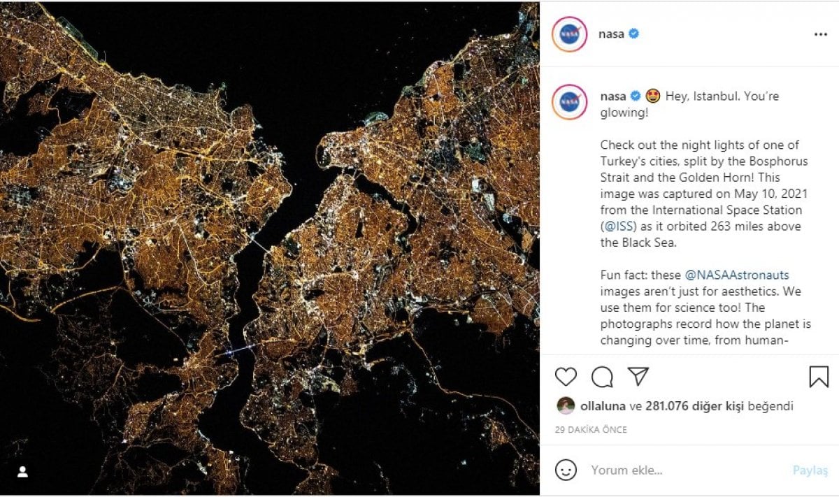 NASA dan İstanbul paylaşımı #2