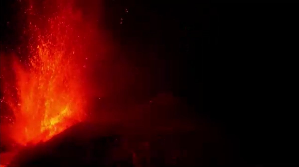 Lava from Mount Etna in Italy illuminates the night #1