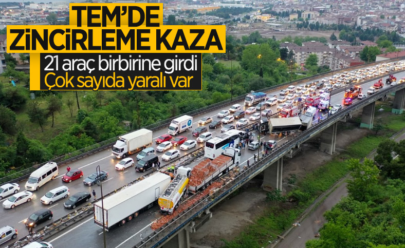 Kocaeli TEM’de makaslayan tır, zincirleme kazaya yol açtı