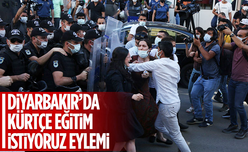 Diyarbakır'da Kürtçe eğitim isteyenlerle polis arasında arbede