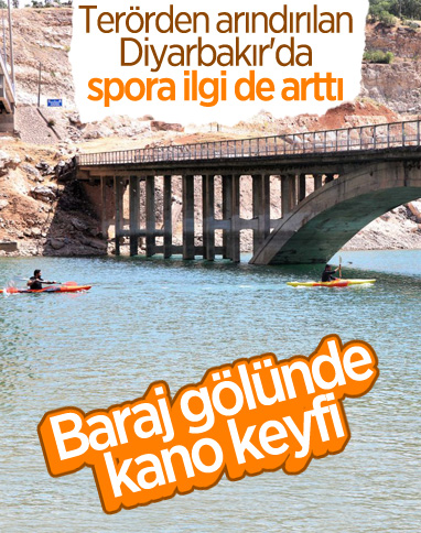 Diyarbakır'daki baraj gölü, kano için tercih edildi