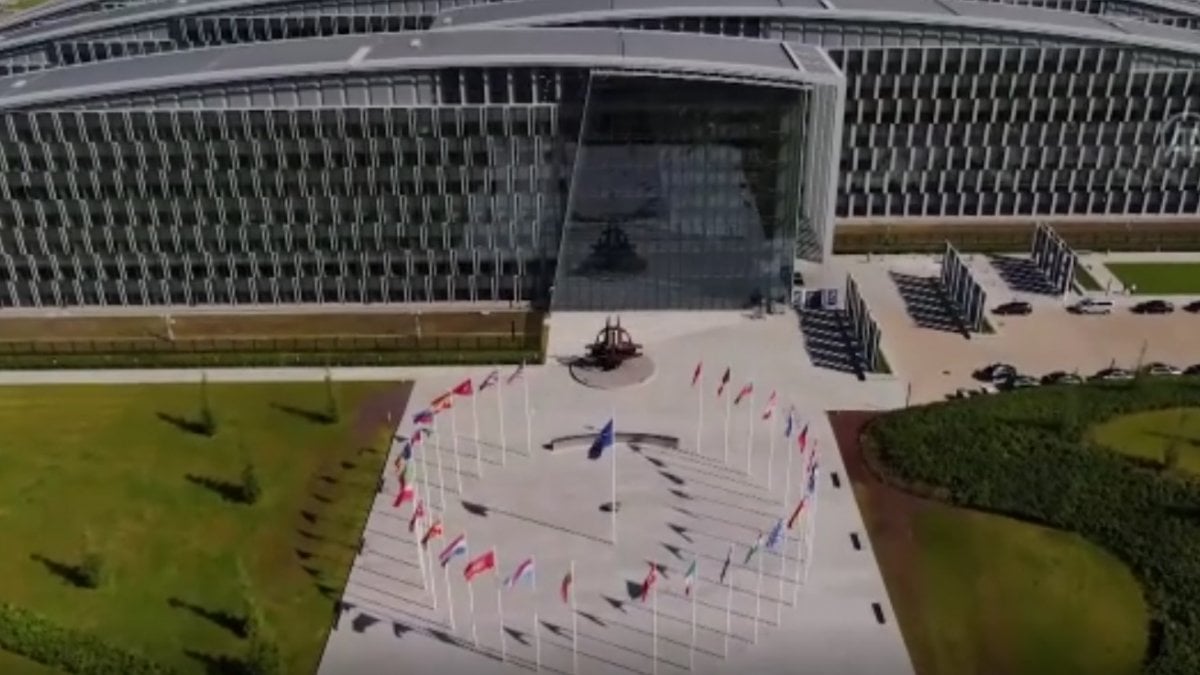 NATO Headquarters building viewed from the air for the first time