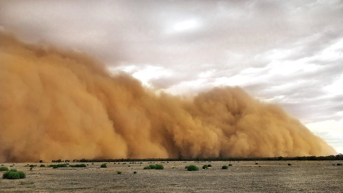 Sandstorm from the Sahara Desert, viewed from space Kimdeyir