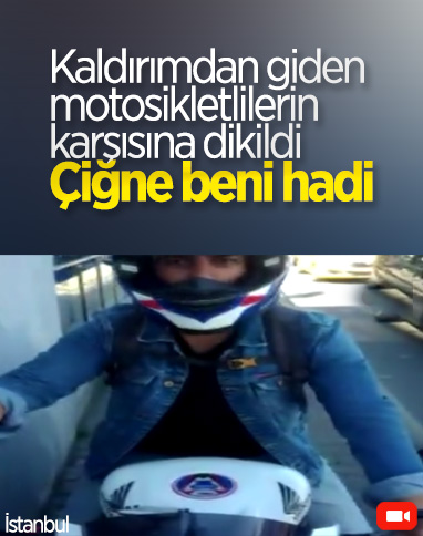 Beşiktaş'taki yaya, kaldırımdan geçen motosikletliyle tartıştı