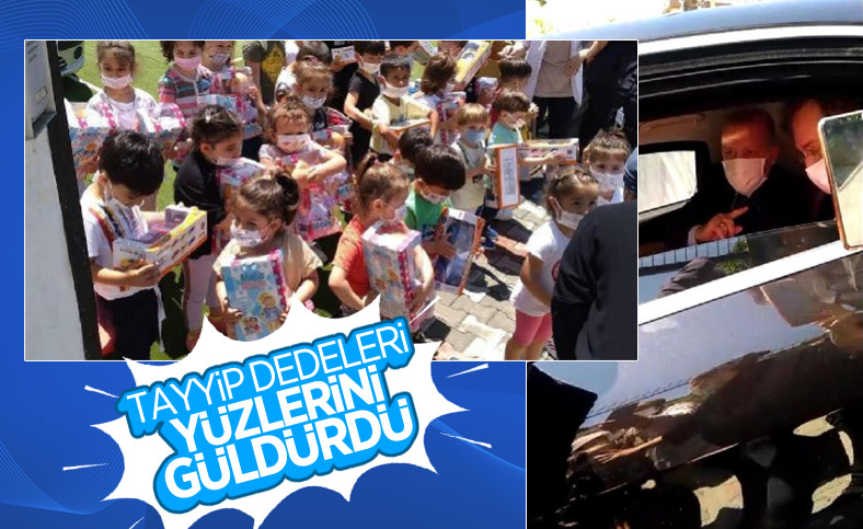Cumhurbaşkanı Erdoğan, 'Tayyip Dede' diye seslenen çocuklar için konvoyu durdurdu 