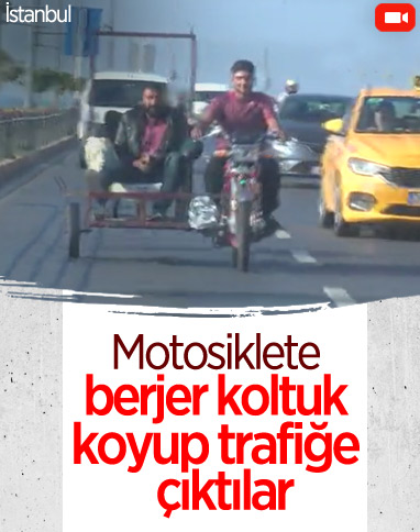 İstanbul’da motosiklete berjer koltuk monte edip trafiğe çıktılar 