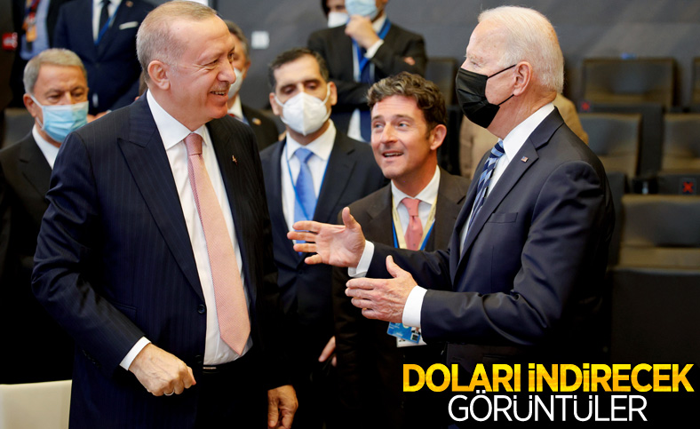 Cumhurbaşkanı Erdoğan ve Joe Biden'dan ayaküstü sohbet