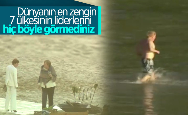 G7 Zirvesi'ne katılan liderler, etkinlikte bir araya geldi