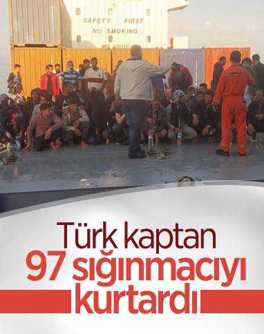 Türk kaptan 97 sığınmacıyı kurtardı 