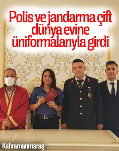 Kahramanmaraş'ta üniformalı nikah töreni