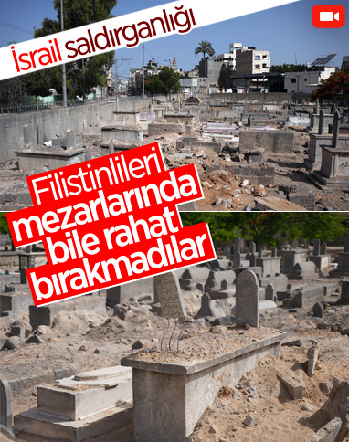İsrail, Filistin'de mezarlıkları hedef aldı
