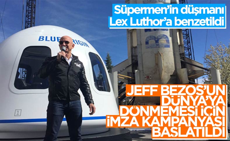 Jeff Bezos'un uzay yolculuğundan dönmemesi için imza kampanyası başlatıldı