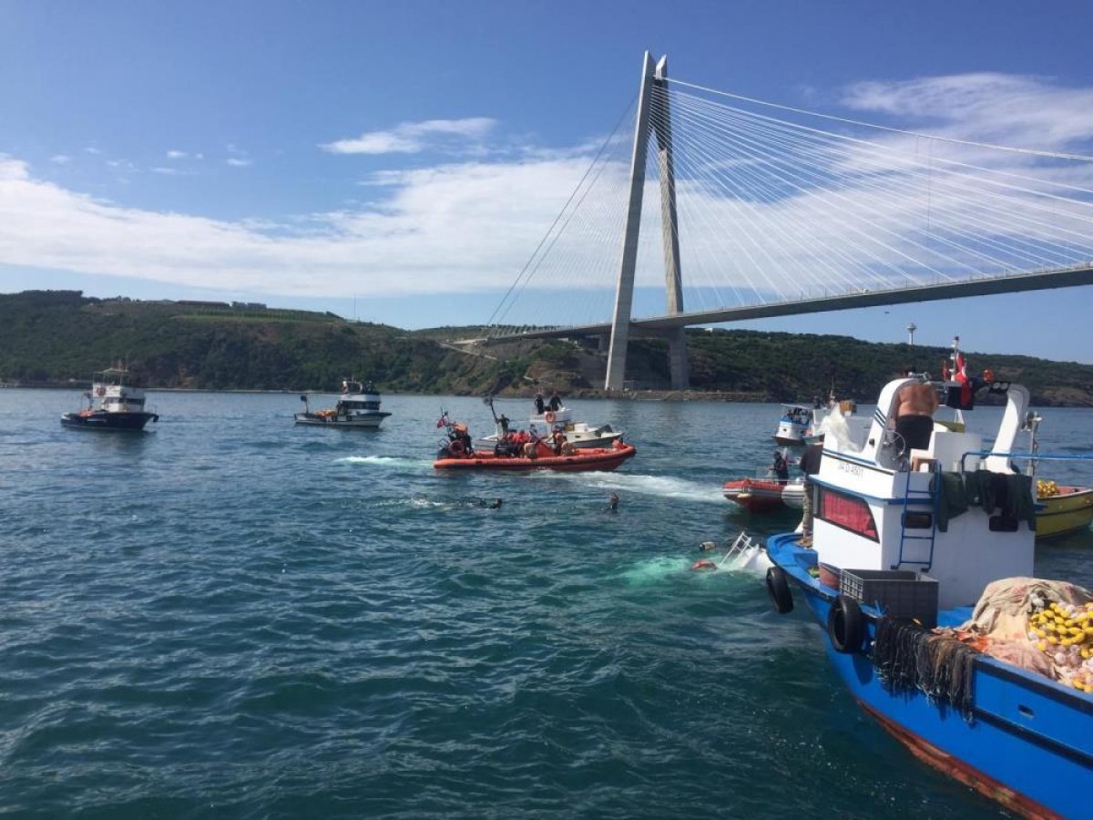 Yavuz Sultan Selim Köprüsü altında, balıkçı teknesine gemi çarptı #2