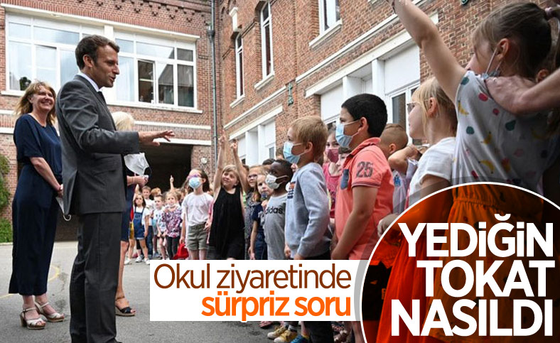 Fransa'da ilkokul öğrencisinden Macron'a tokat sorusu