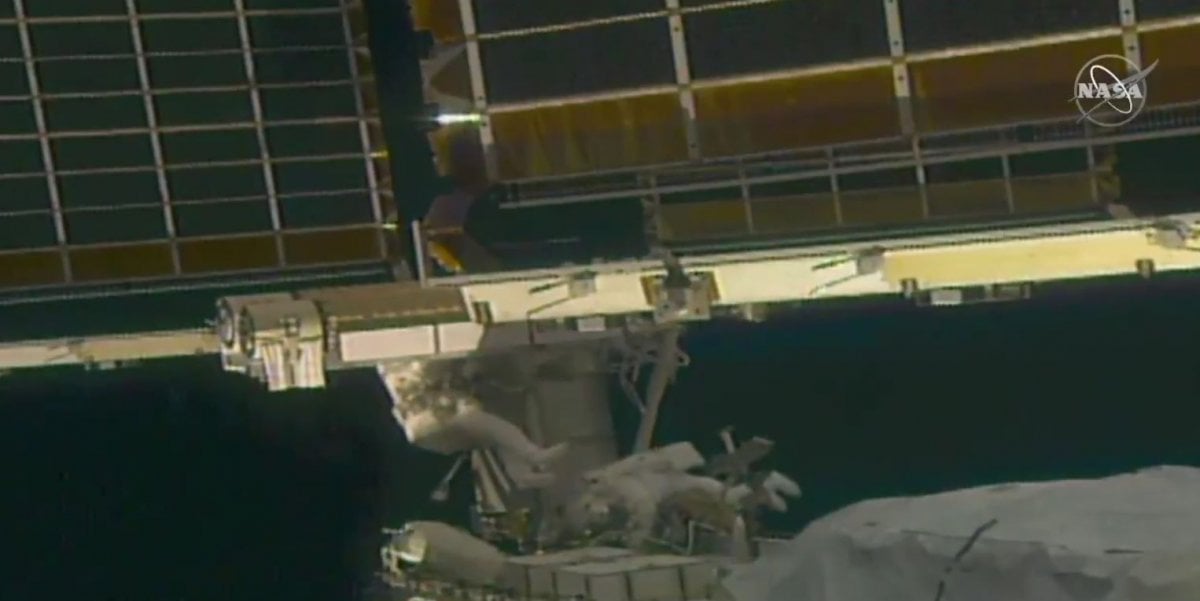 Astronauts spacewalk to install solar panels #1