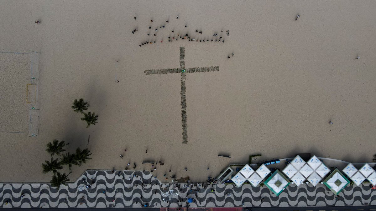 500 roses planted on Copacabana Beach in memory of those who died from coronavirus #5