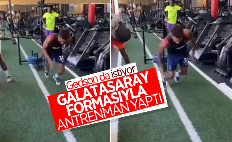 Gedson Fernandes, Galatasaray'ın ekipmanlarıyla çalışıyor