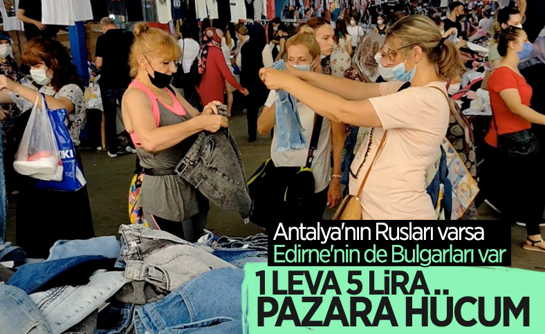 Edirne’de, Bulgar vatandaşlarının alışveriş yoğunluğu kamerada