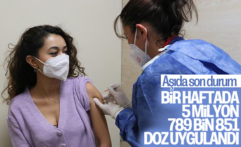 Türkiye'de son bir haftada 5,7 milyon dozdan fazla aşı uygulandı