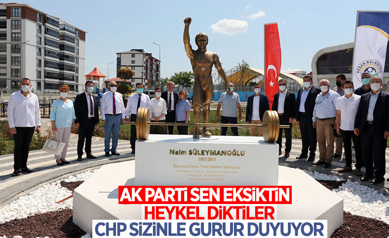 Edirne'deki yeni parka, Naim Süleymanoğlu heykeli yapıldı