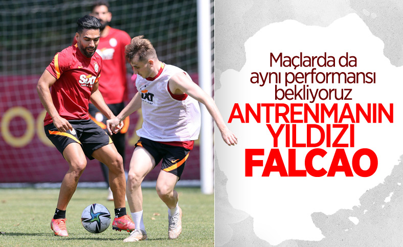 Galatasaray'da antrenmanların yıldızı Falcao