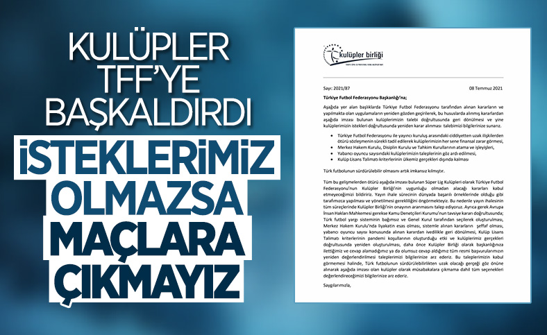 Kulüpler Birliği: Maçlara çıkmayız
