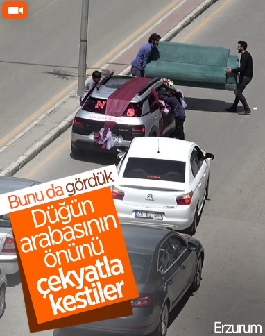 Erzurum'da bahşiş almak için çekyatla yol kestiler 