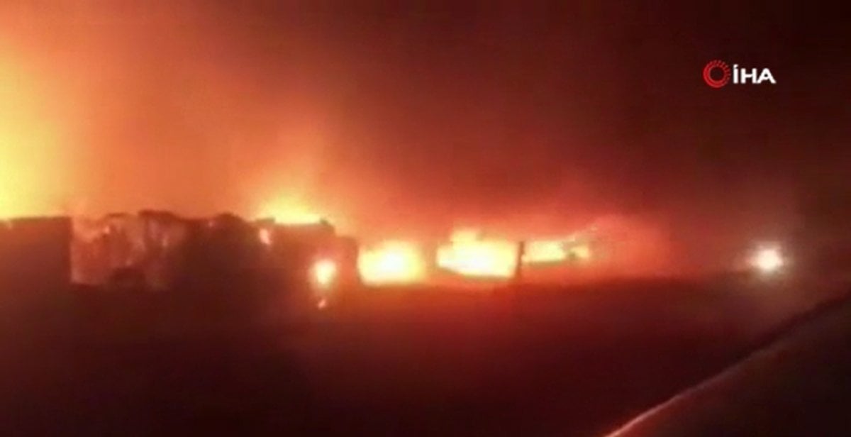 Camp of Syrian refugees caught fire in Lebanon #1