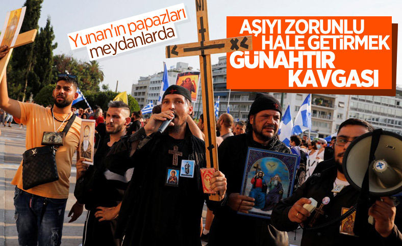 Yunanistan'da zorunlu aşı karşıtları sokağa indi