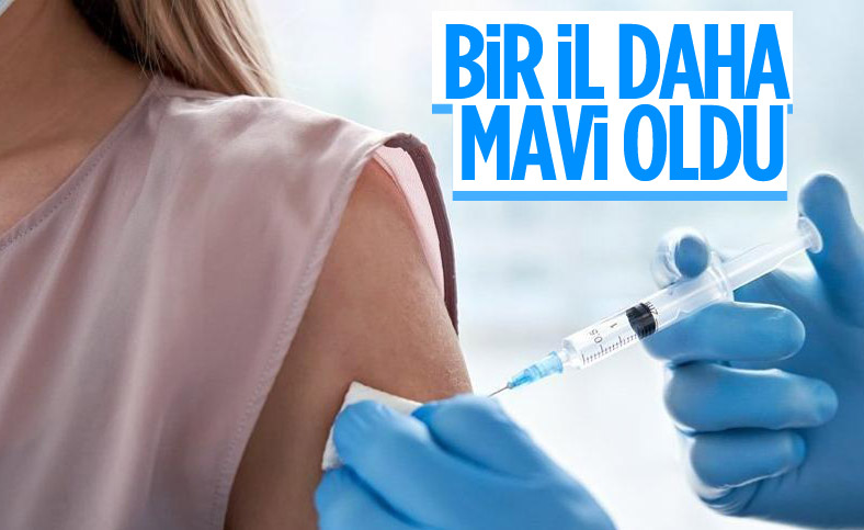 Amasya aşı haritasında ‘mavi’ renkte