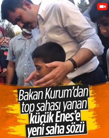 Murat Kurum’dan top sahası yanan çocuklara yeni saha sözü