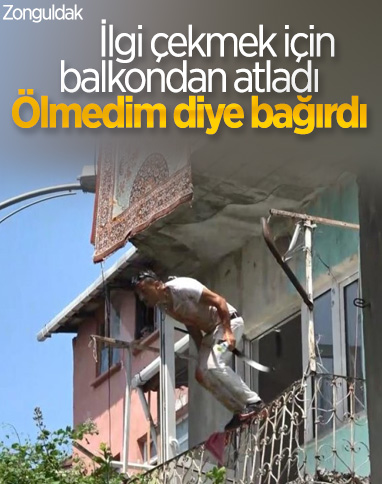 Zonguldak'ta uyuşturucu kullanan genç, balkondan atladı 