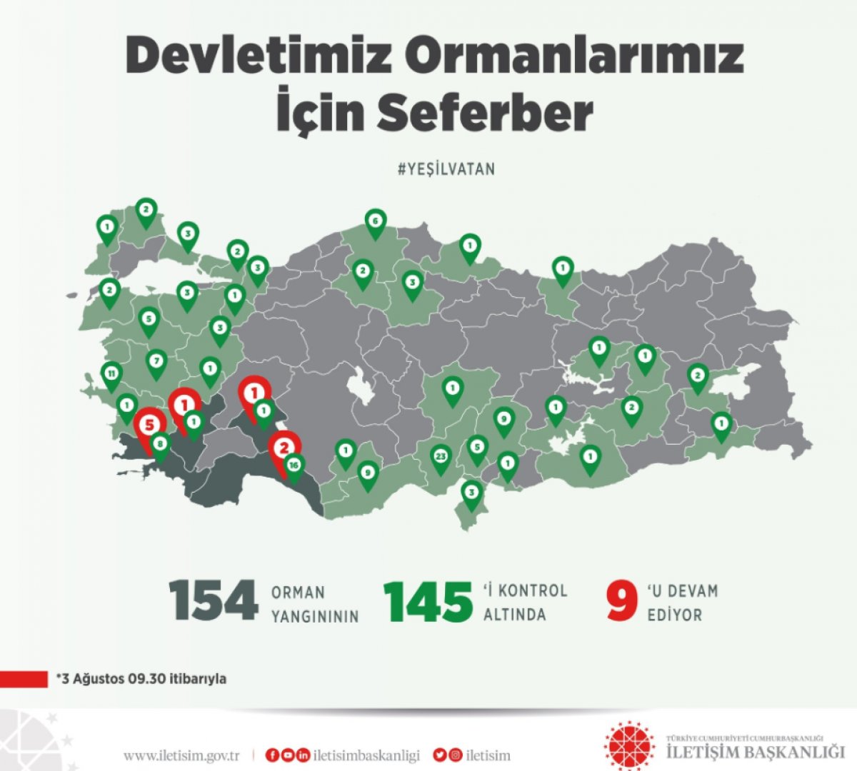 Türkiye de orman yangınlarının devam ettiği bölgeler #1