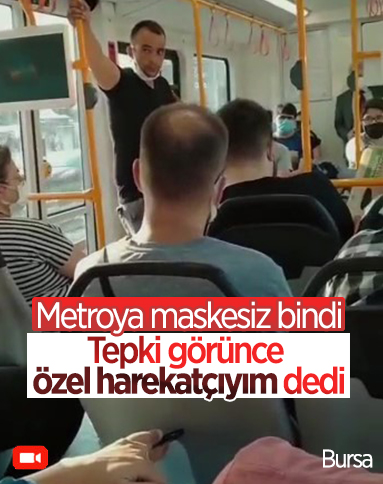 Bursa'da maskesiz şahsa vatandaştan müdahale
