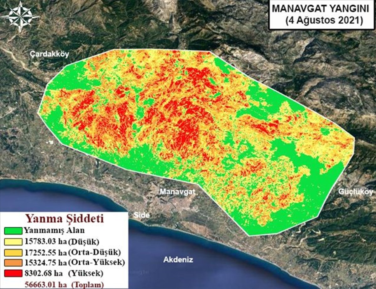 Orman yangınlarının etkili olduğu alanlar haritalandırıldı #1