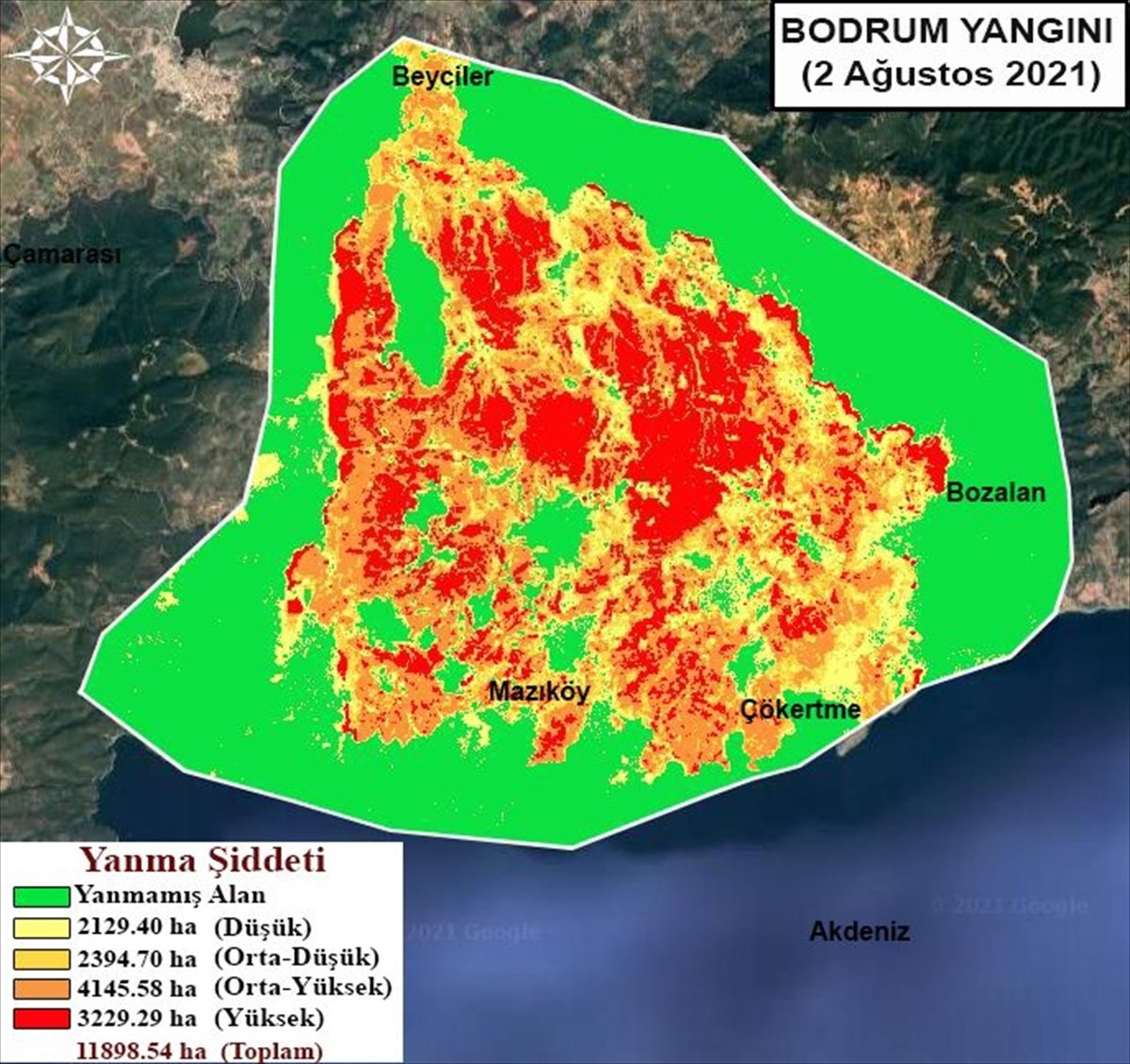 Orman yangınlarının etkili olduğu alanlar haritalandırıldı #4