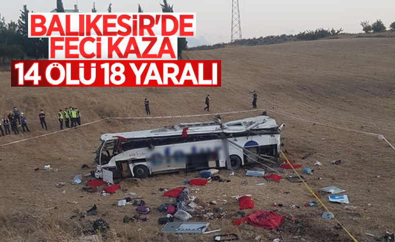 Balıkesir'de yolcu otobüsü devrildi: 14 ölü