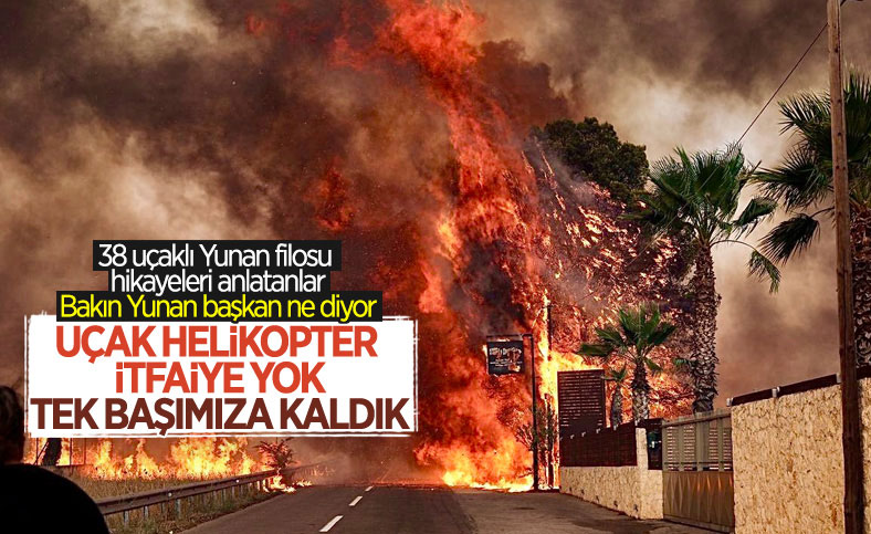 Yunanistan'ın Eğriboz adasında yangının korkutucu görüntüleri
