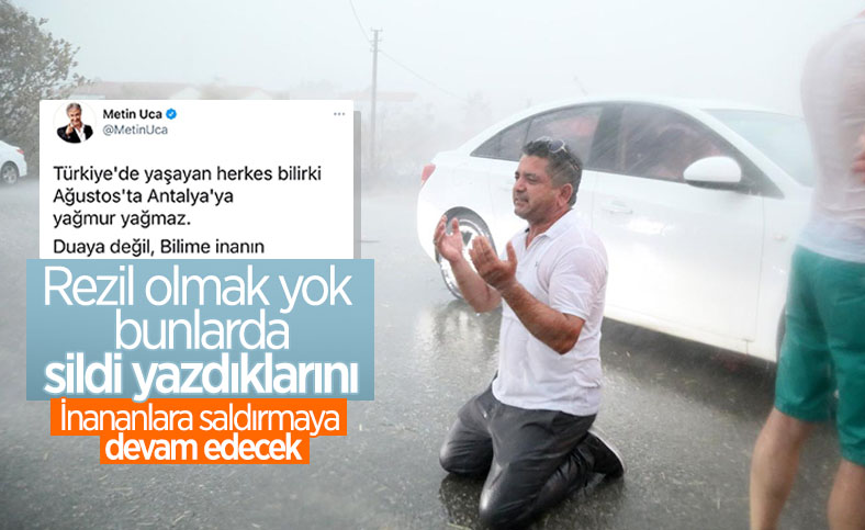 Antalya'ya yağan yağmur, Metin Uca'nın tweetini akıllara getirdi