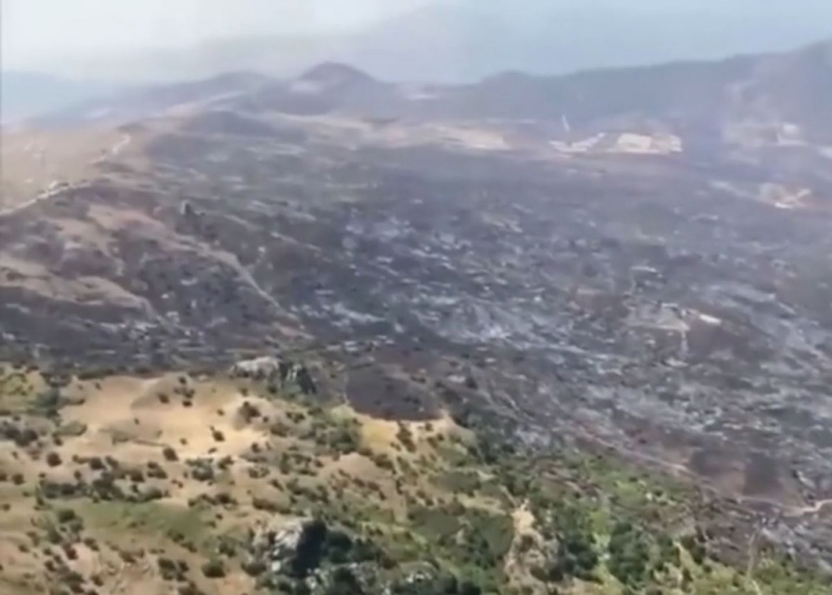 Aerial view of burning woodlands on Sicily Island #2
