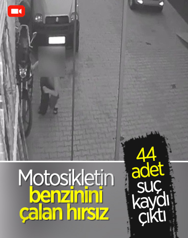Osmaniye’de hırsız, motosikletin benzinini çaldı