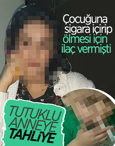 Kayseri'de çocuğuna sigara içiren anneye tahliye
