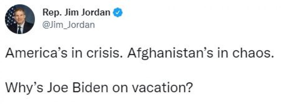 Republicans claim Joe Biden is on vacation #1