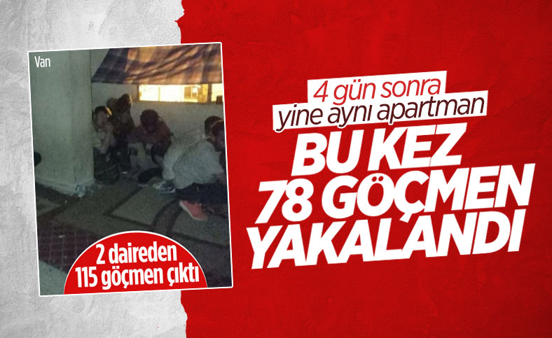 Van'da 4 katlı binada 78 kaçak göçmen yakalandı