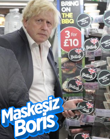 Boris Johnson, alışverişe maskesiz çıktı