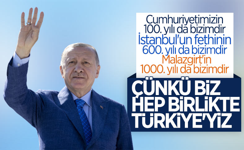 Cumhurbaşkanı Erdoğan'ın, Malazgirt Fetih Programı'ndaki konuşması