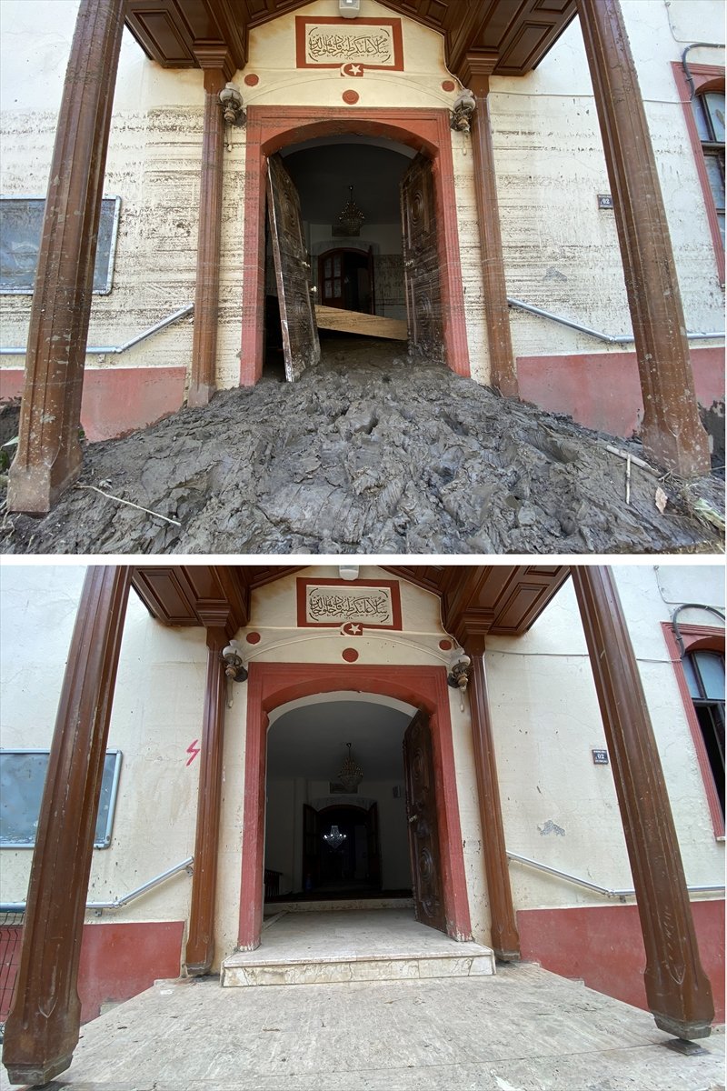 Bozkurt taki selde balçıkla kaplanan 113 yıllık cami temizlendi #5